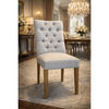 Santiago Fabric Dining Chair in Flaxeen - Chocolate Wood