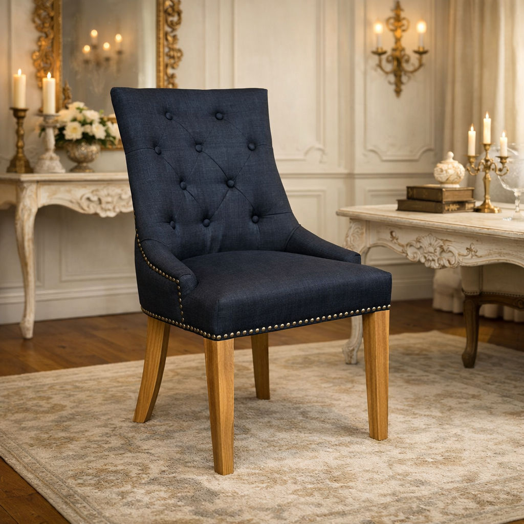 New Deli Armchair in Black with Oak Legs - Chocolate Wood