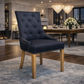 New Deli Armchair in Black with Oak Legs - Chocolate Wood