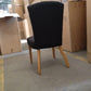 MURDOCH SOLID OAK FRAME LINEN DINING CHAIR BLACK - EOFY STOCK CLEARANCE