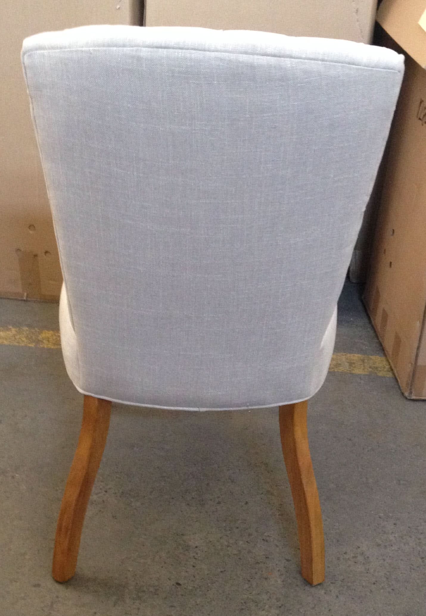 MURDOCH SOLID OAK FRAME LINEN DINING CHAIR - EOFY STOCK CLEARACNE
