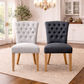 MURDOCH SOLID OAK FRAME LINEN DINING CHAIR BLACK - EOFY STOCK CLEARANCE