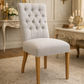 MURDOCH SOLID OAK FRAME LINEN DINING CHAIR - EOFY STOCK CLEARACNE
