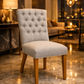 MURDOCH SOLID OAK FRAME LINEN DINING CHAIR - EOFY STOCK CLEARACNE