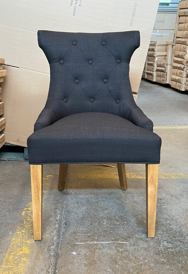 Rio Solid Oak Chair in Charcoal with Oak Legs — EOFY Stock Clearance