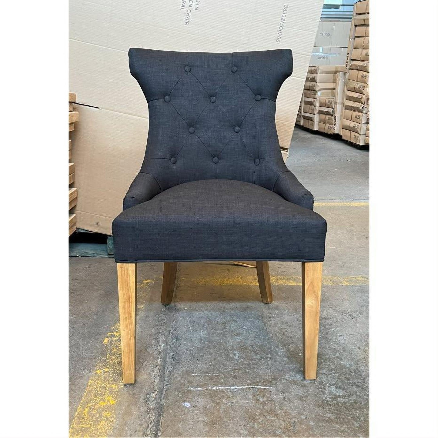 Rio Solid Oak Chair in Charcoal with Oak Legs — EOFY Stock Clearance