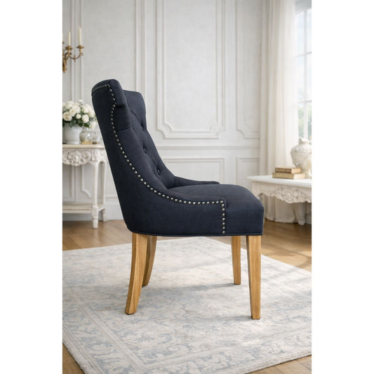 Rio Solid Oak Chair in Charcoal with Oak Legs — EOFY Stock Clearance