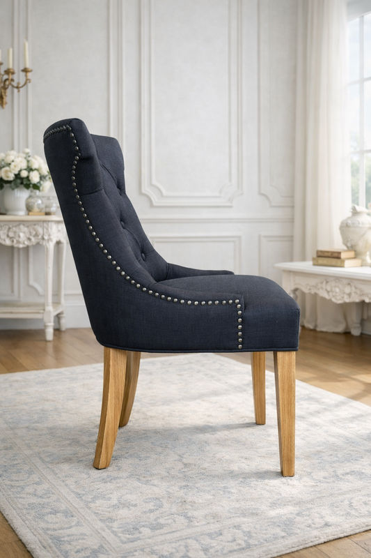 RIO SOLID OAK CHAIR IN CHARCOAL WITH OAK LEGS - EOFY SOCK CKEARANCE