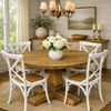 Rhiannon Round Dining Setting in Recycled Elm 120cm + 4 Dining Chairs