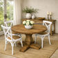 RHIANNON ROUND DINING TABLE IN RECYCLED ELM 120CM DIAMETER + 4 MELROSE DINING CHAIRS IN WHITE