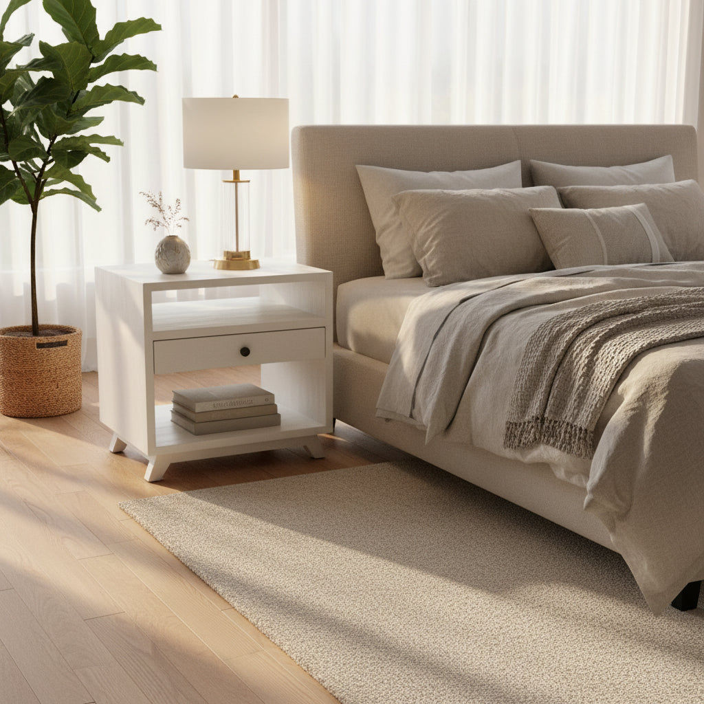 2 X MOUS NIGHTSTAND/LAMP TABLE/BEDSIDE TABLE IN WHITE