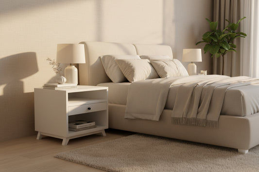 2 X MOUS NIGHTSTAND/LAMP TABLE/BEDSIDE TABLE IN WHITE