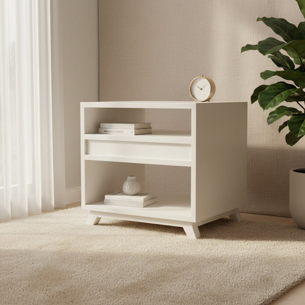 2 X MOUS NIGHTSTAND/LAMP TABLE/BEDSIDE TABLE IN WHITE