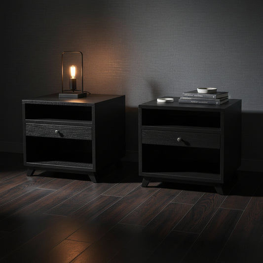 2 X MOUS NIGHTSTAND/LAMP TABLE/BEDSIDE TABLE IN BLACK