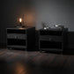 2 x Mous Nightstand / Lamp Table / Bedside Table in Black - Chocolate Wood