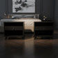 2 x Mous Nightstand / Lamp Table / Bedside Table in Black - Chocolate Wood