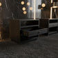 2 x Mous Nightstand / Lamp Table / Bedside Table in Black - Chocolate Wood