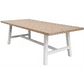 ONDINA PARQUETRY TOP DINING TABLE 190CM WHITEWASH OAK TOP/WHITE PAINTED BASE