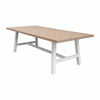 ONDINA Parquetry Top Dining Table by Chocolate Wood, 190cm whitewashed oak surface with white painted base, modern and elegant design