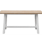 ONDINA PARQUETRY TOP CONSOLE TABLE/HALL TABLE WHITEWASH OAK TOP/WHITE PAINTED BASE 130CM