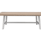 ONDINA PARQUETRY TOP DINING TABLE 240CM WHITEWASH OAK TOP/WHITE PAINTED BASE