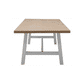 ONDINA PARQUETRY TOP DINING TABLE 240CM WHITEWASH OAK TOP/WHITE PAINTED BASE