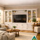 MyChocolateWood Concord 4-piece wall unit with TV stand, bookshelves, and storage cabinets for modern living room decor.