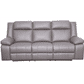 LLOYD LEATHER-LOOK FABRIC 3-SEATER ELECTRIC RECLINER SOFA LIGHT GREY