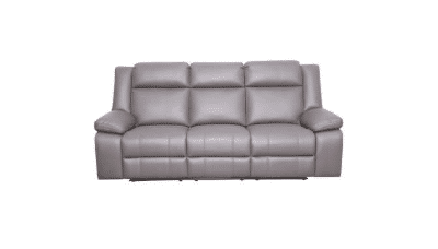 LLOYD LEATHER-LOOK FABRIC 3-SEATER ELECTRIC RECLINER SOFA LIGHT GREY