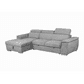 Sutton Fabric 2-Seater Sofa with Single Bed, left hand facing chaise, Light Grey