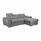 Sutton Fabric 2-Seater Sofa with Single Bed, right hand facing chaise, Dark Grey