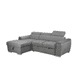 SUTTON FABRIC 2-SEATER SOFA W/ SINGLE BED & LHF CHAISE DARK GREY