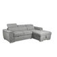 SUTTON FABRIC 2-SEATER SOFA W/ SINGLE BED & RHF CHAISE LIGHT GREY