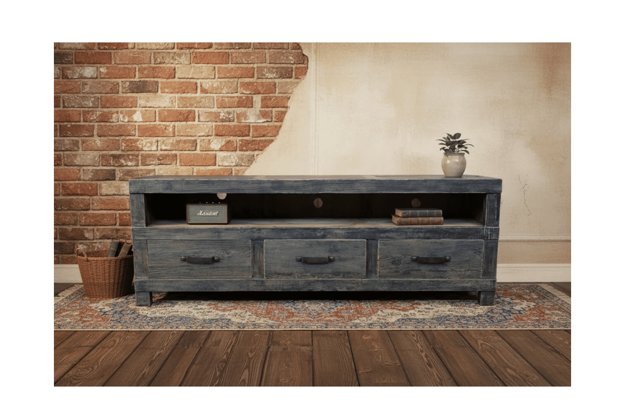 FAIRMONT RECYCLED ELM TV UNIT BLACKWASH - 2 SIZES