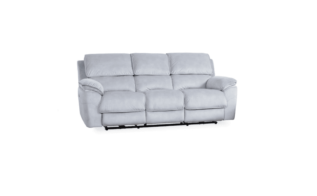 MERCOURI FABRIC 3-SEATER WITH 2 ELECTRIC RECLINERS / SOFA - STEEL COLOUR