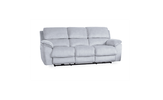 MERCOURI FABRIC 3-SEATER WITH 2 ELECTRIC RECLINERS / SOFA - STEEL COLOUR