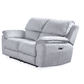MERCOURI FABRIC 2-SEATER WITH 2 ELECTRIC RECLINERS - SOFA - STEEL COLOUR