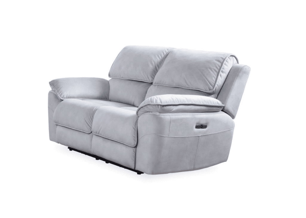 MERCOURI FABRIC 2-SEATER WITH 2 ELECTRIC RECLINERS - SOFA - STEEL COLOUR