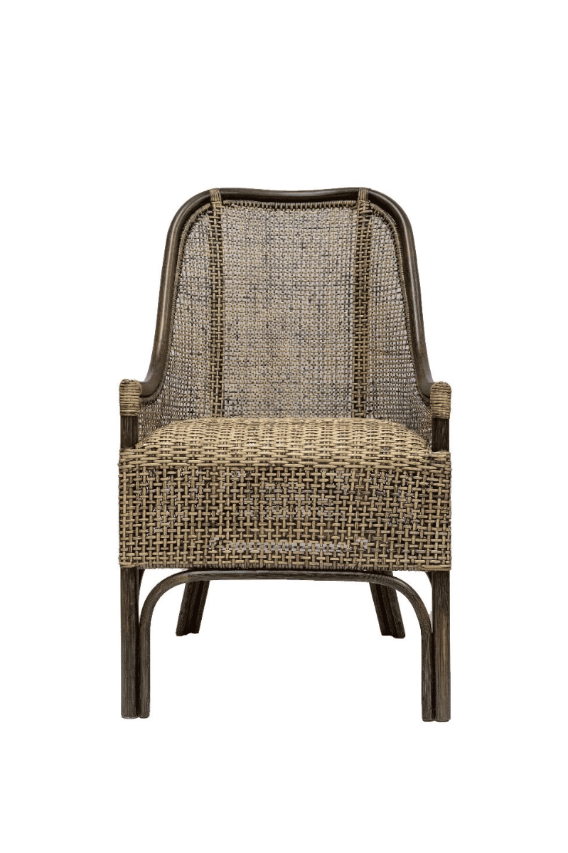 MALIBU HAMPTONS RATTAN DINING CHAIR IN BLACK SHADOW