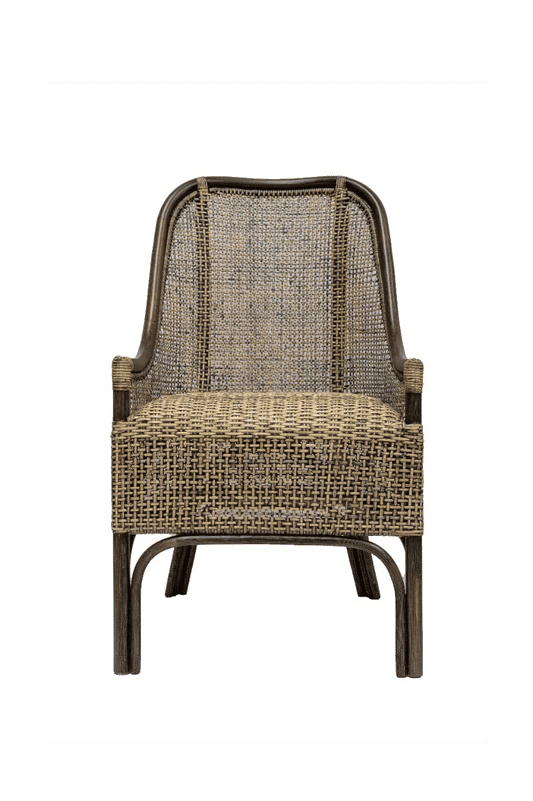 MALIBU HAMPTONS RATTAN DINING CHAIR IN BLACK SHADOW