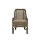 Malibu Hamptons Rattan Dining Chair in Black Shadow - Chocolate Wood