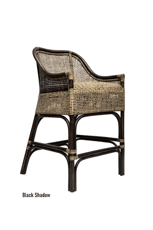MALIBU HAMPTONS RATTAN COUNTER STOOL IN BLACK SHADOW