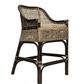 Malibu Hamptons Rattan Counter Stool in Black Shadow - Chocolate Wood