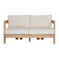 Verona Eucalyptus Timber 2-Seater Outdoor Sofa in Cream / Light Smoke