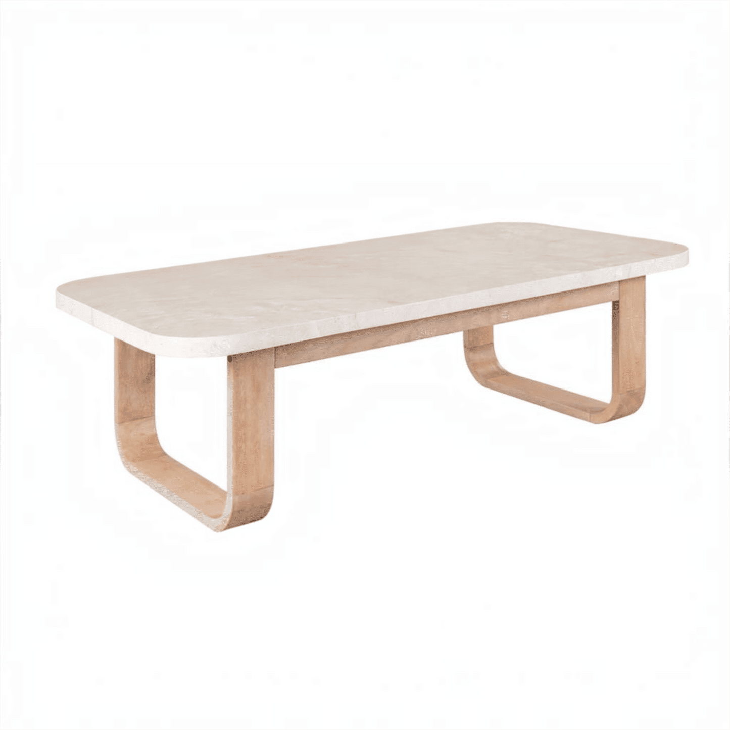 Verona Eucalyptus Timber Coffee Table in Cream / Light Smoke