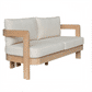 Verona Eucalyptus Timber 2-Seater Outdoor Sofa in Cream / Light Smoke