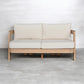 Verona Eucalyptus Timber 2-Seater Outdoor Sofa in Cream / Light Smoke