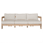 Verona Eucalyptus Timber 3-Seater Outdoor Sofa in Cream / Light Smoke
