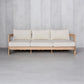 Verona Eucalyptus Timber 3-Seater Outdoor Sofa in Cream / Light Smoke