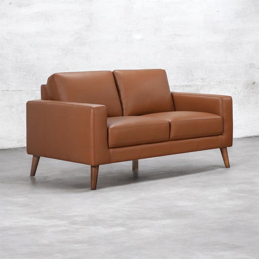 THORNA 2-SEATER REAL LEATHER SOFA COGNAC